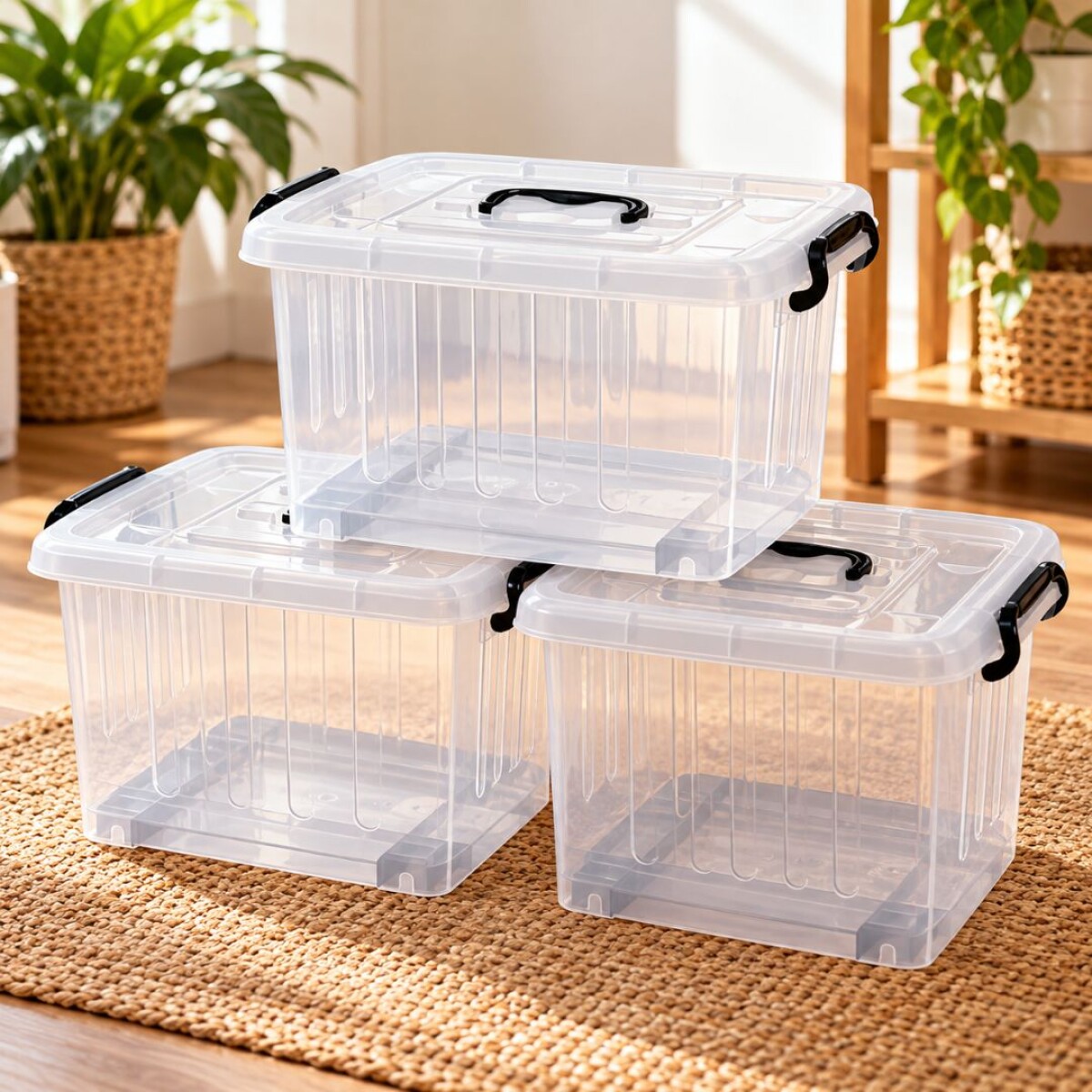 Combo Caja Organizadora Apilable 54,5 litros x 3 unidades 