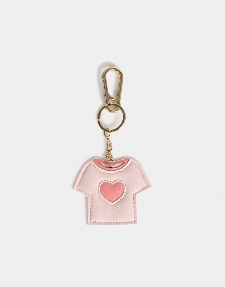 Llavero Y Charm De Remerita De Pu - Rosa Claro 