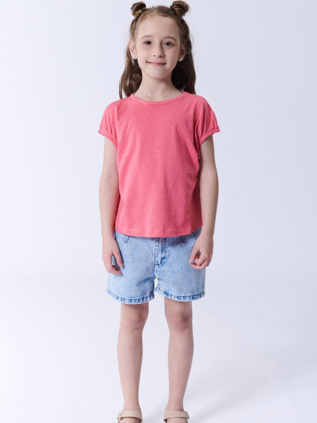 Remera crop Coral