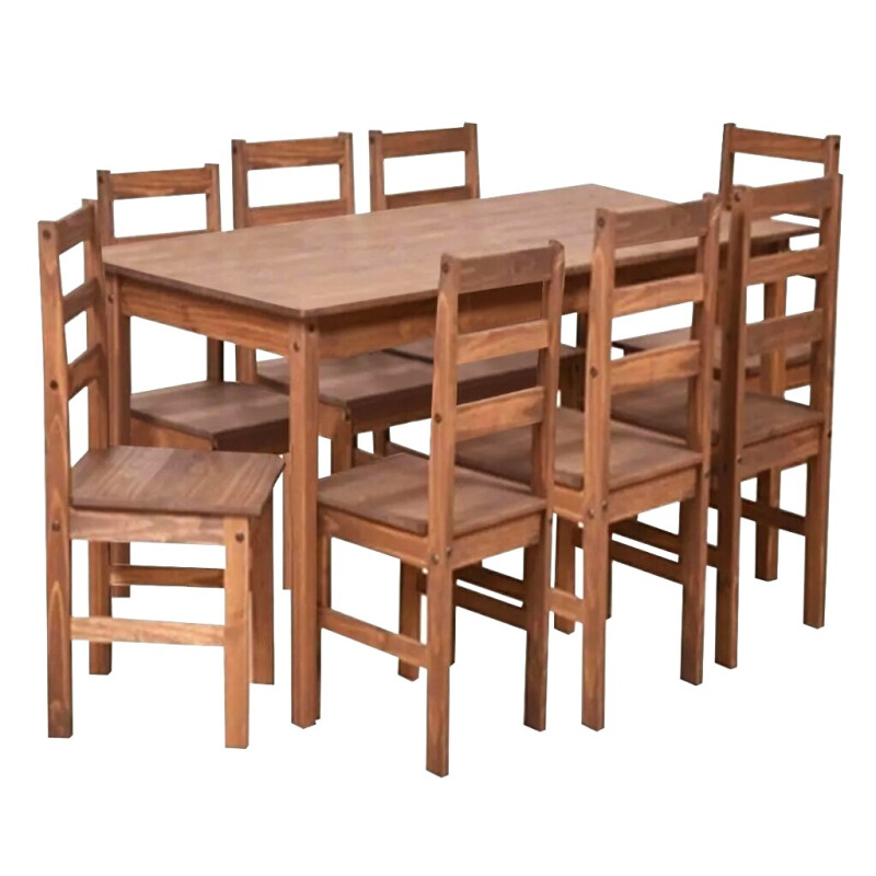 Juego de Comedor 8 Sillas Madera Natural Rústico Estilo Mexicano Mesa 180 cm Juego de Comedor 8 Sillas Madera Natural Rústico Estilo Mexicano Mesa 180 cm