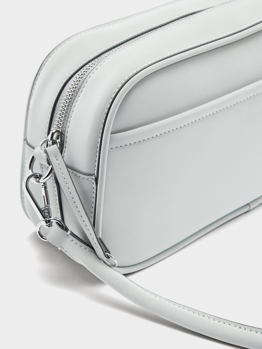 Bolso De Hombro De Textura Suave M blanco