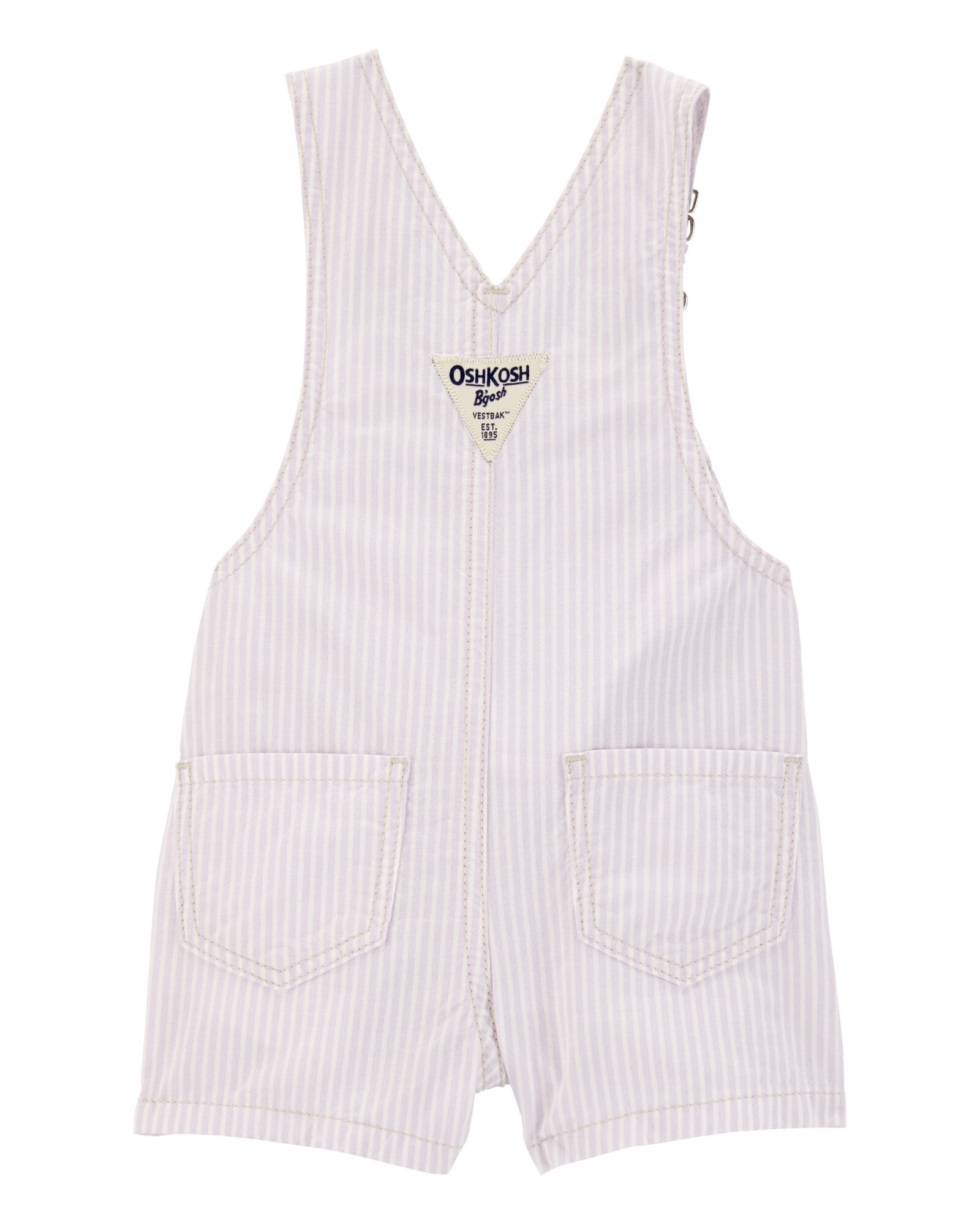 Enterito corto de algodón, diseño a rayas, con bordado floral Enterito corto de algodón, diseño a rayas, con bordado floral