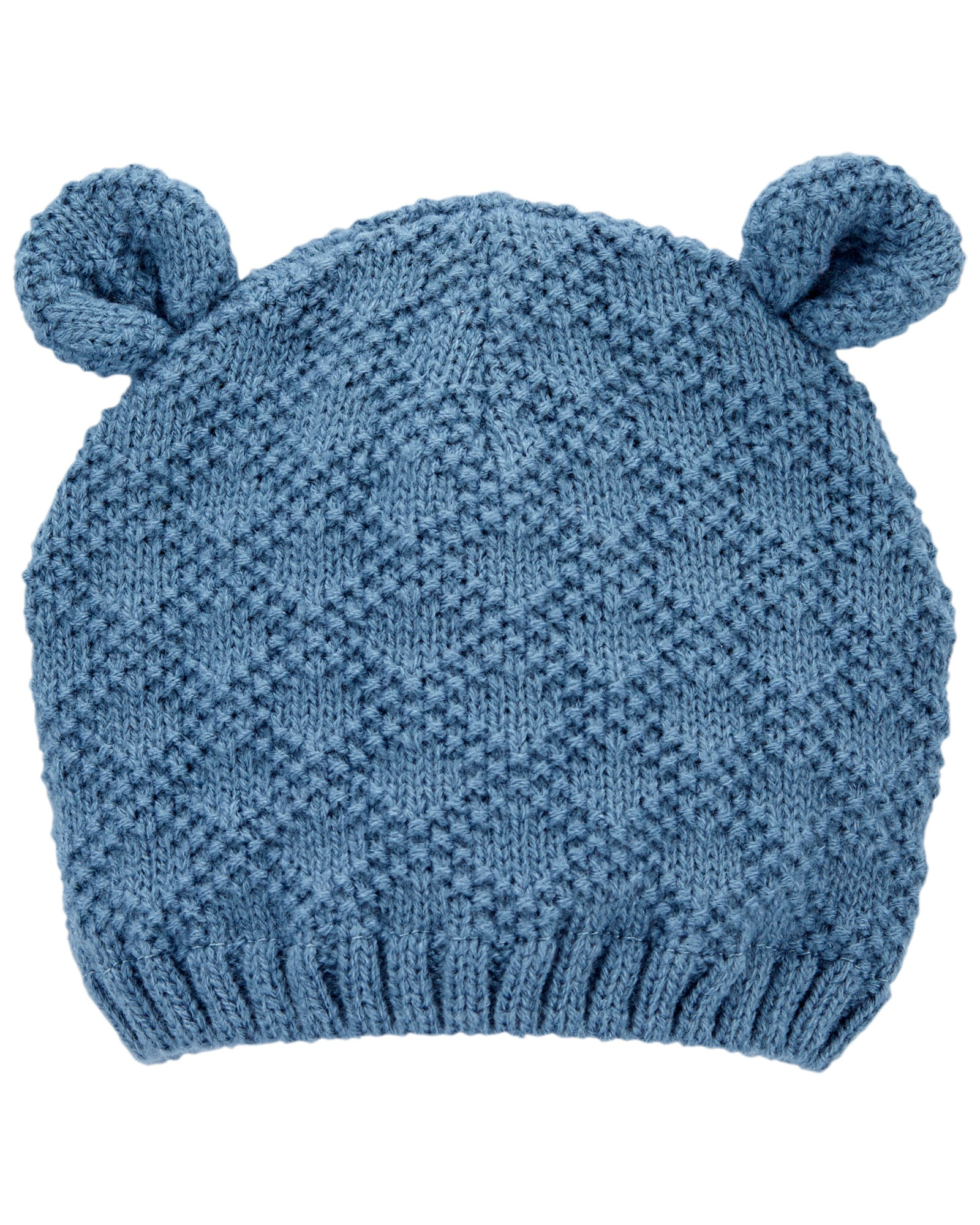 Gorro tejido con orejas, diseño oso Sin color