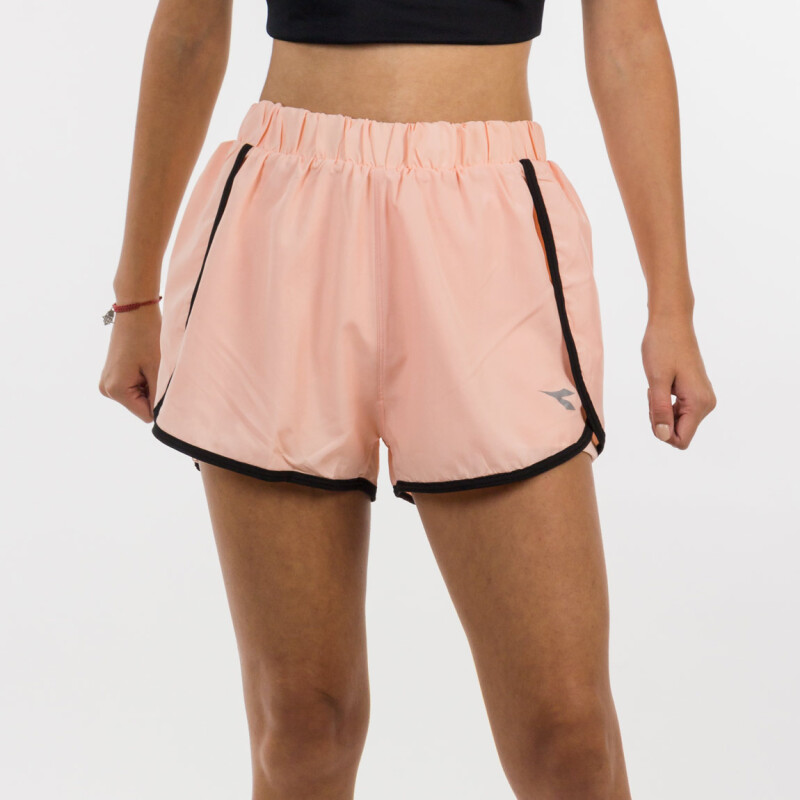 Diadora Dama Dry Fit Short with Pipin Coral-Negro