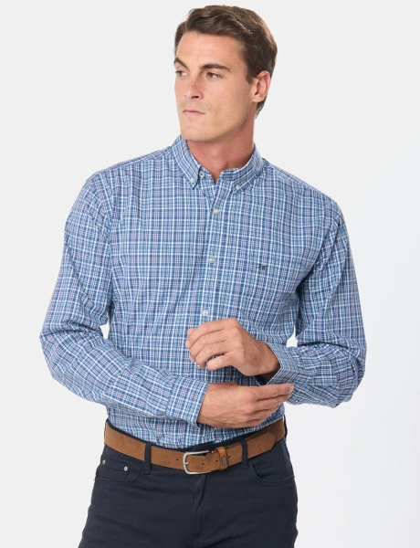 CAMISA A CUADROS Azul