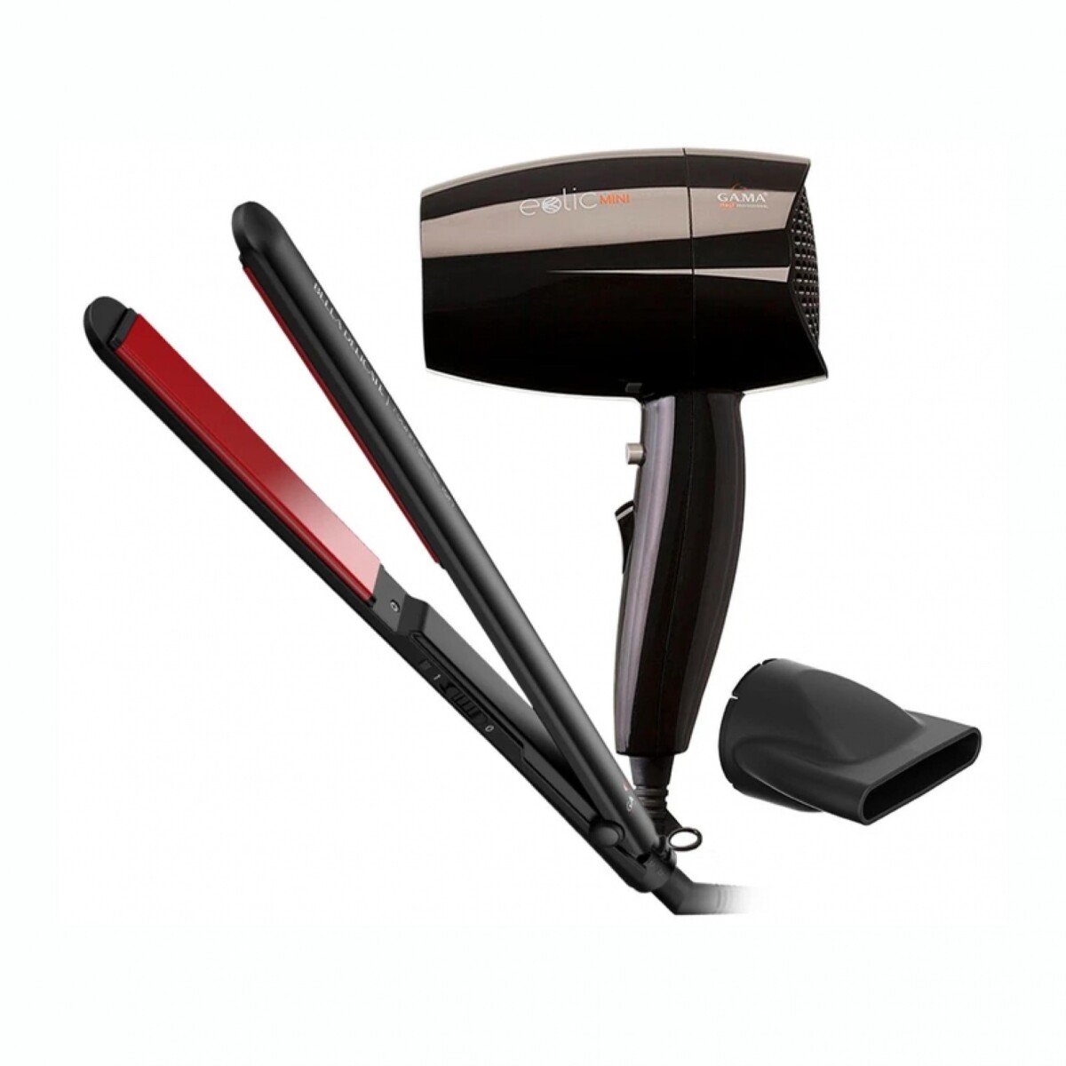 Combo GAMA Secador Eolic Helios + Planchita Bella Delicate Tourmalina Temperatura Fija 