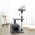 Rascador Torre 3 Niveles Felpa Y Sisal Para Gato Con Cama Color Variante Gris Oscuro