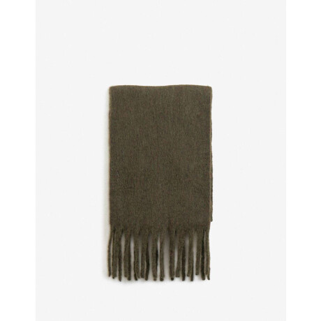Bufanda Tejida Con Flecos Verde militar