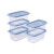 Pack x 5 Recipientes Rectangulares POP 380 ml AZUL