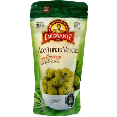 Aceituna con carozo doy pack 200g EMIGRANTE Aceituna con carozo doy pack 200g EMIGRANTE