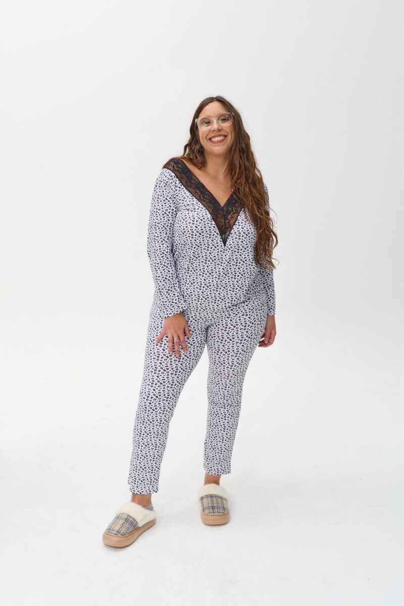 Pijama Theo - Print blanco 