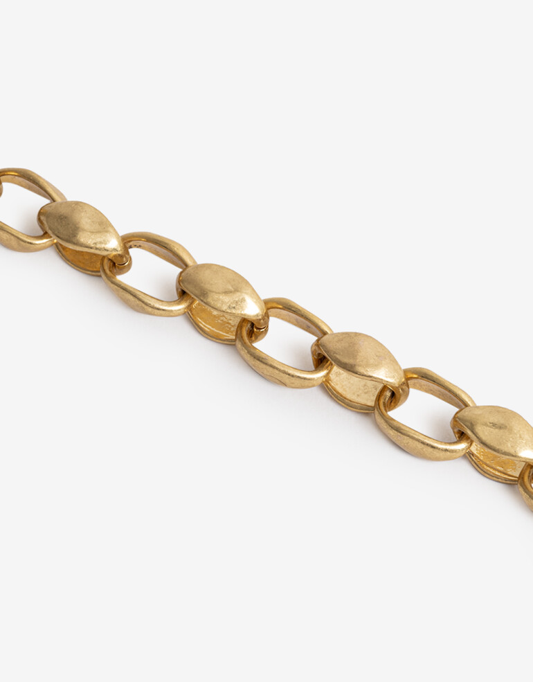 Collares Cortos Metal Collar Corto Cadena Metal - Dorado Oro Cepillado Mate