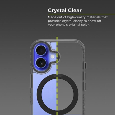 Protector Slim shell PureGear Iphone 16 negro V01