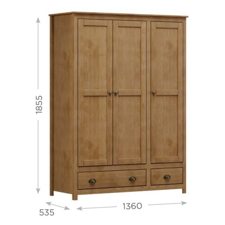 Ropero 3 puertas 2 cajón Topazio Freijo 9104FN Ropero 3 puertas 2 cajón Topazio Freijo 9104FN