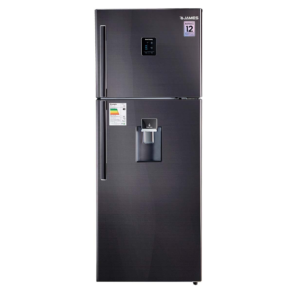 Heladera James J-621 inverter dark inox. con dispensador 