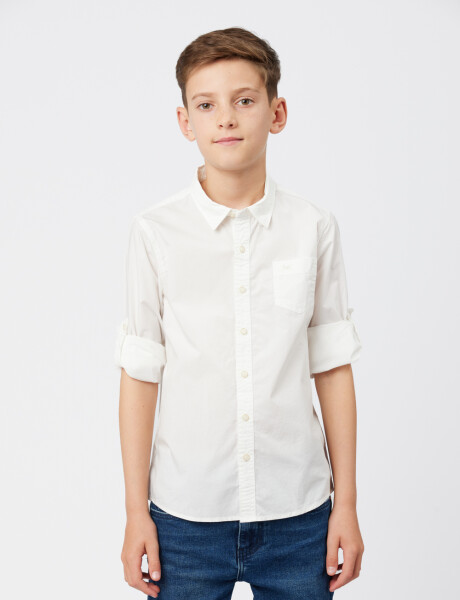 CAMISA LISA DE ALGODÓN Blanco