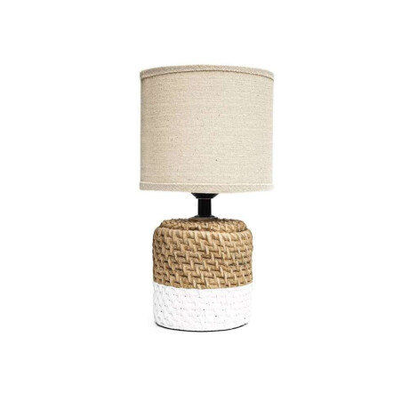 Lampara Cemento Entramado D15X27Cm Camel/Blanco