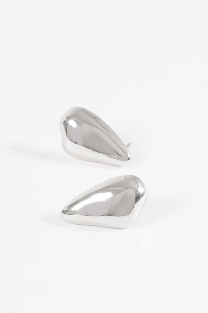 Caravanas ovaladas texture plateado