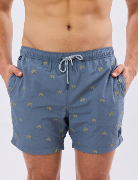 SHORT DE BAÑO BORDADO Piedra