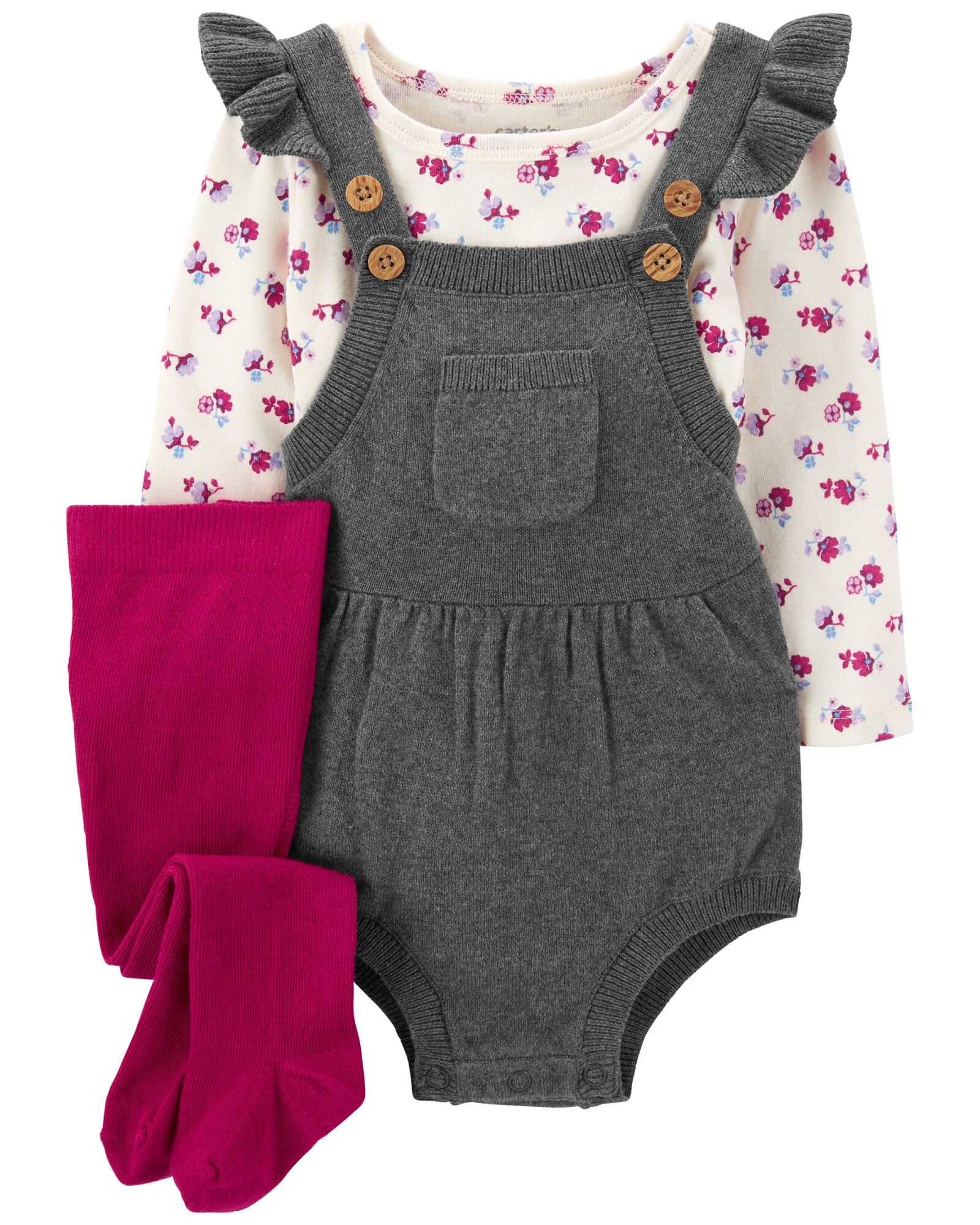 Set tres piezas jumper, remera manga larga y medias cancán 0