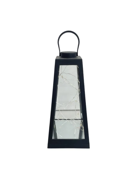 FAROL CON LUCES LED 11x11x23CM PLASTICO NEGRO FAROL CON LUCES LED 11x11x23CM PLASTICO NEGRO
