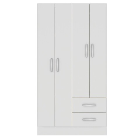 Ropero Armario 4 puertas 2 cajones con estantes y perchero 170 x 90 x 36 cm - Blanco Ropero Armario 4 puertas 2 cajones con estantes y perchero 170 x 90 x 36 cm - Blanco