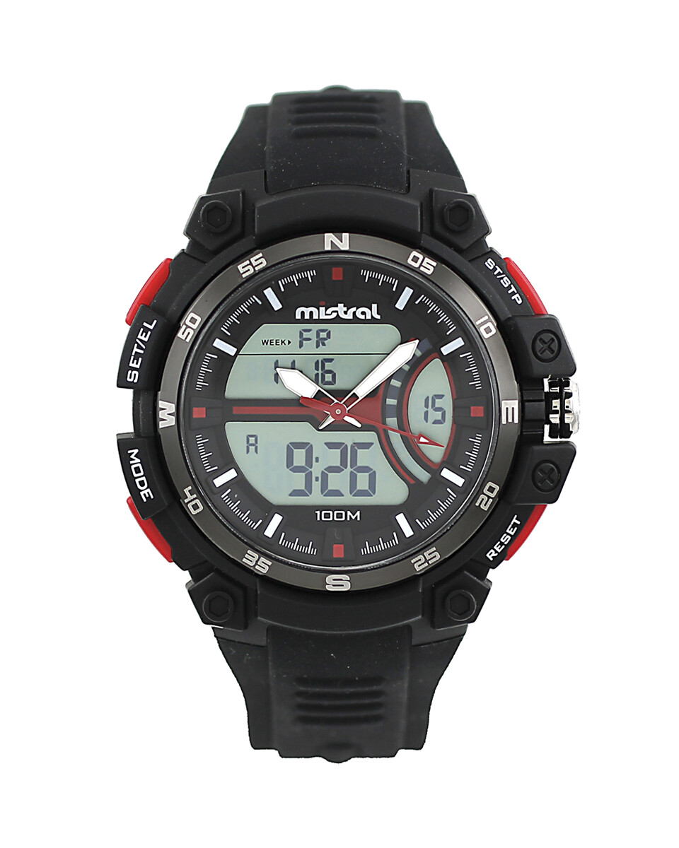 Reloj Mistral Deportivo Silicona Negro 