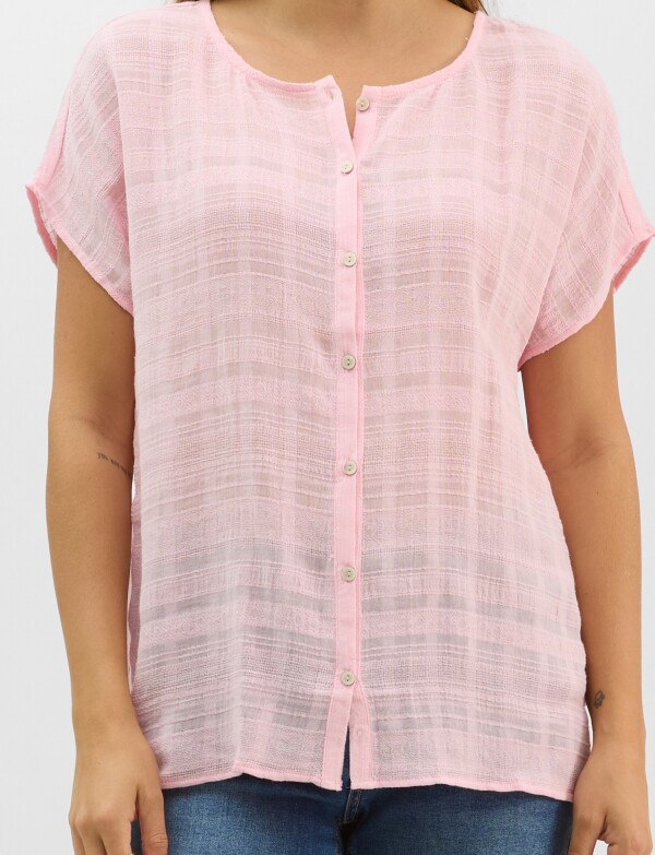 Blusa Fluida De Algodón Texturizado ROSA