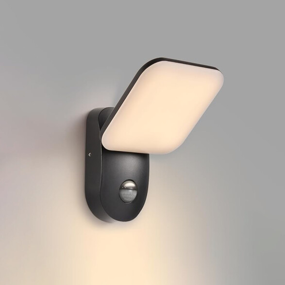 Lámpara de pared LED IP65 12W cálida+sensor movim. IX4558