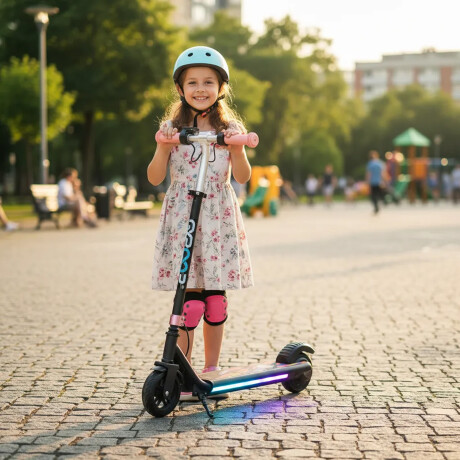 Monopatín Eléctrico Niños Gyroor H31 55kg 150W RGB 16km/h BT Rosa