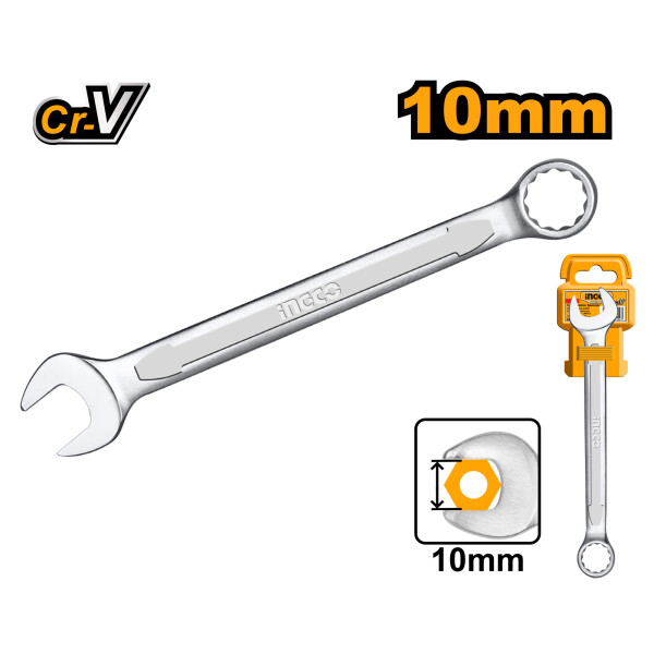 LLAVE COMBINADA BOCA Y ESTRIADA CR-V 10 MM INGCO HCSPA101 LLAVE COMBINADA BOCA Y ESTRIADA CR-V 10 MM INGCO HCSPA101