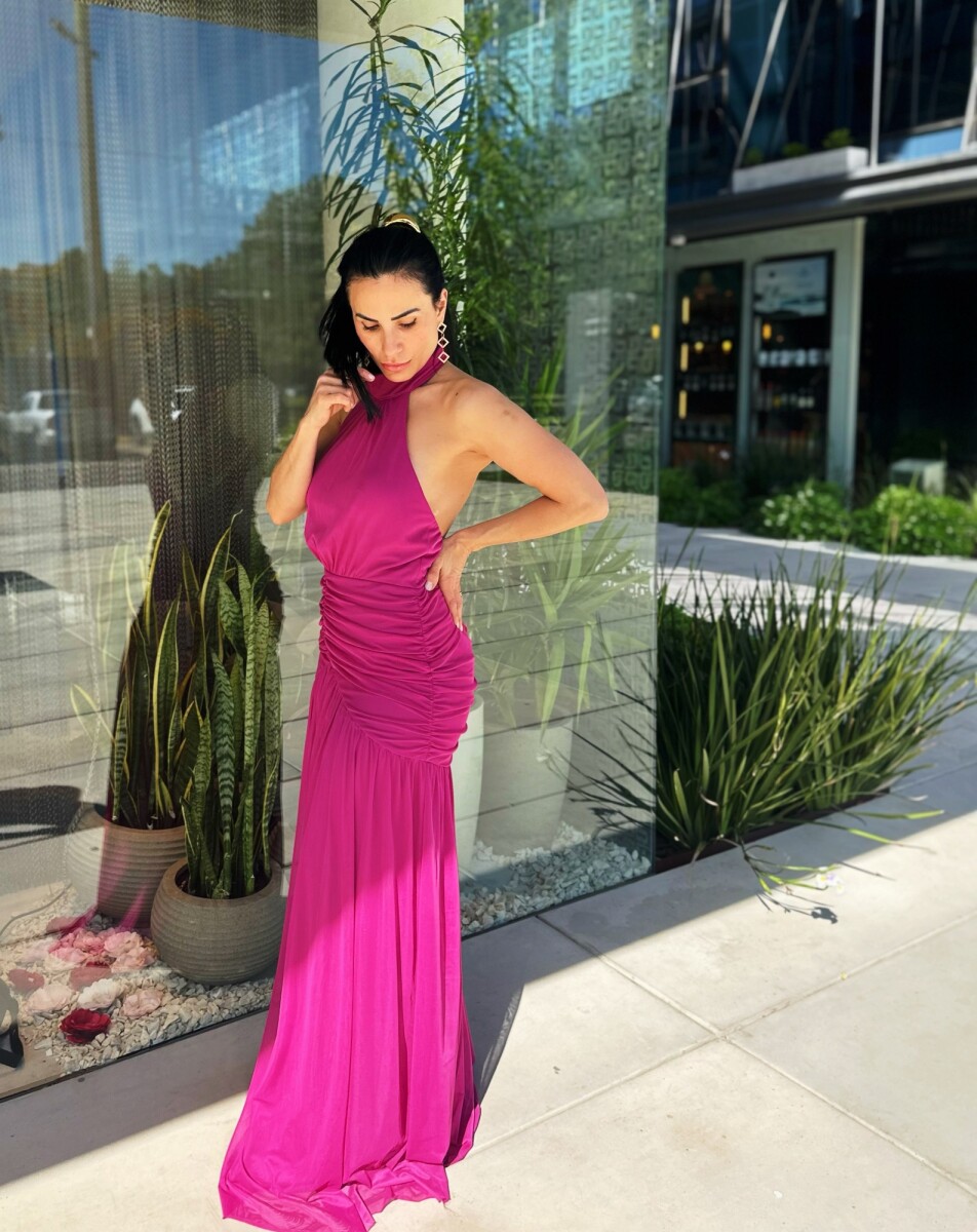 Vestido largo Carolina - Fucsia 