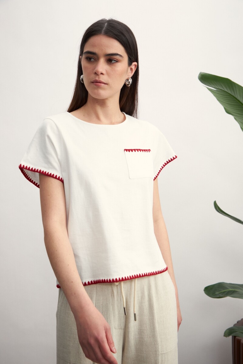 Remera Gloria - Blanco/Bordó 