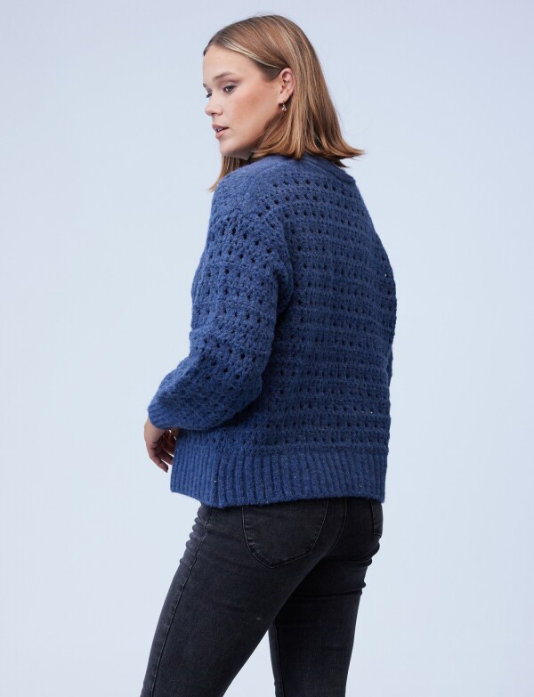 Cardigan Calado AZUL