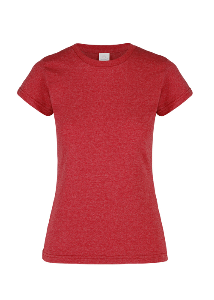 Camiseta jaspe a la base dama - Roja jaspe 