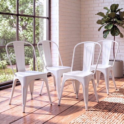 Silla Tolix Pack 4 unidades Metálica Blanco