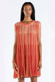 STRIPED TEE KNIT DRESS Fucsia