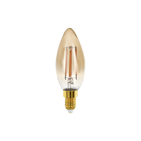 Lámpara LED vela ámbar E14 4W cálida 300Lm dimm EG5202