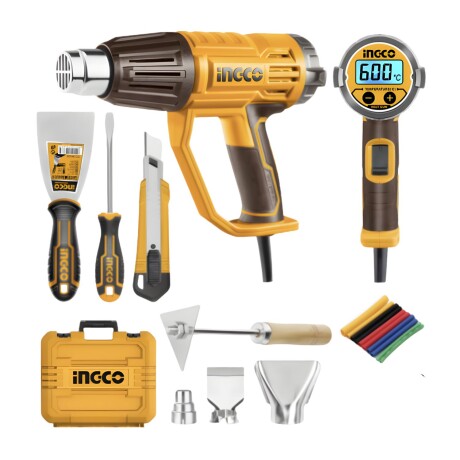 Pistola de Calor Ingco HG2000581 2000W con Accesorios Pistola de Calor Ingco HG2000581 2000W con Accesorios