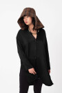 CAMISA LARGA TEJIDO ARRUGADO Negro