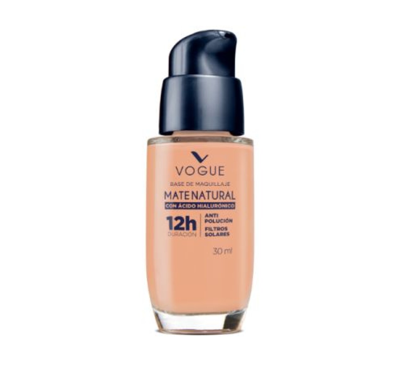 Vogue Base Mate con Ácido Hialurónico Tono Arena 30ml – Cobertura y Larga Duración