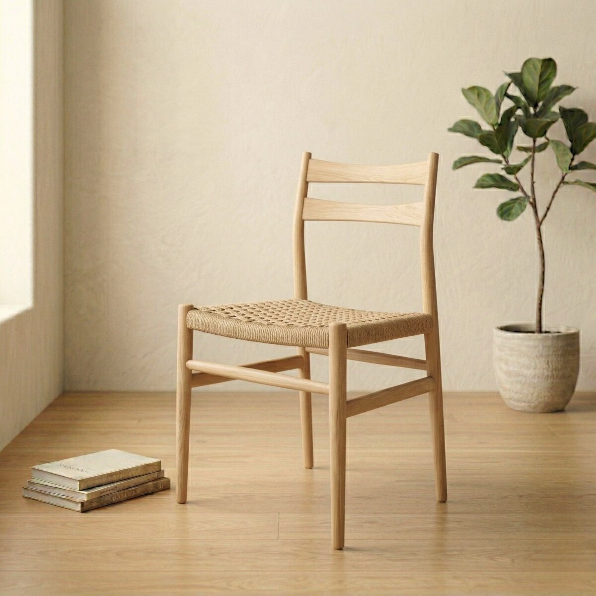 Silla de Comedor Madera natural Beige Francia - Origen 