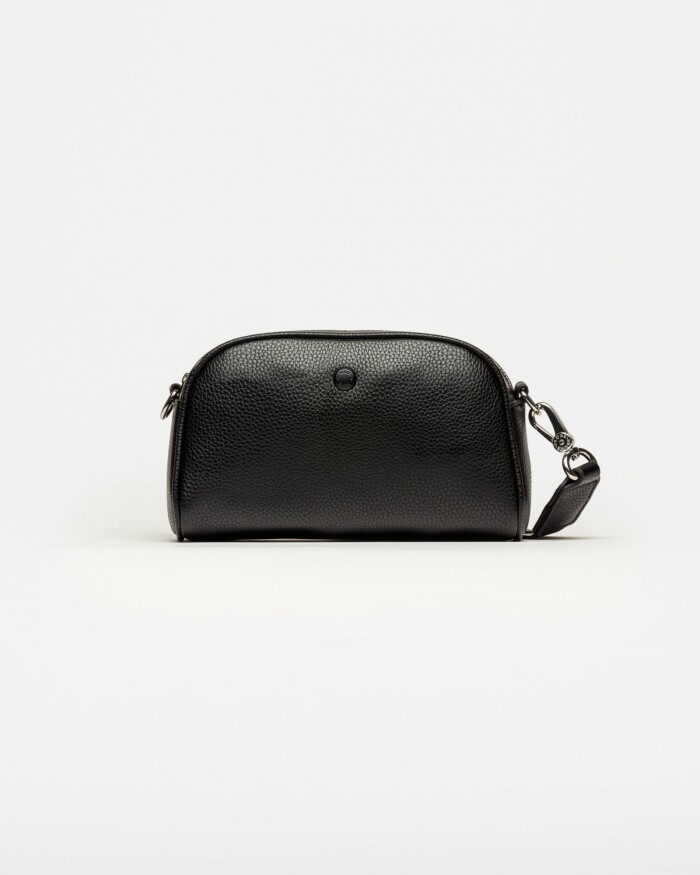 Bandolera Hazel en efecto cuero Negro