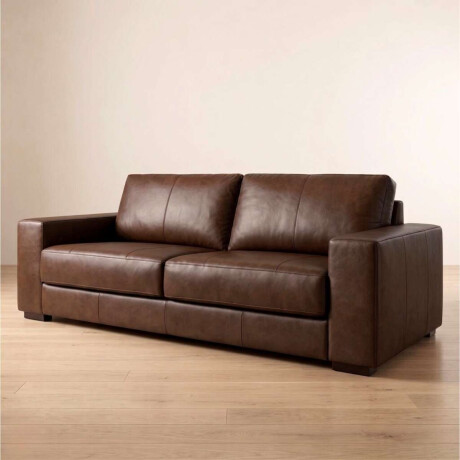 Sillon 3 cuerpos Como 100% Cuero Caramelo