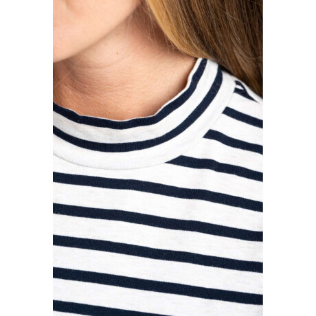 Polera Alogodon Elastano Rayada Nacar