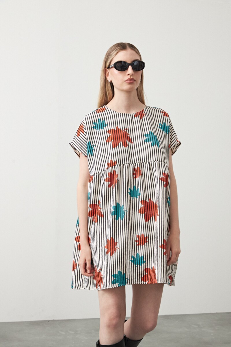 VESTIDO CASTAÑA Rayas