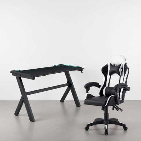 SILLA + ESCRITORIO GAMER LED