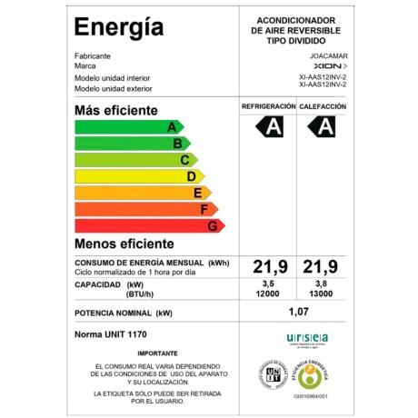 Aire Acondicionado XION 12.000 BTU Inverter Aire Acondicionado XION 12.000 BTU Inverter