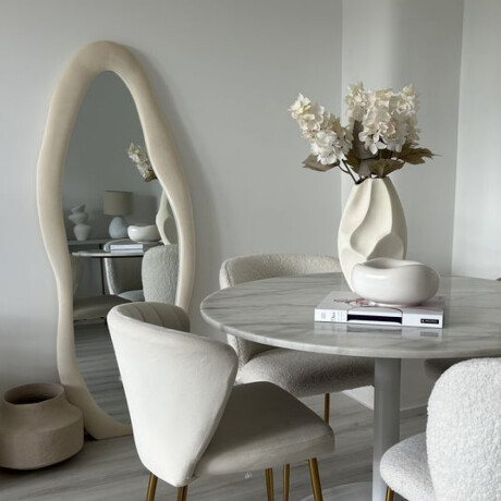 Espejo de pie Irregular con borde velvet - 60x160cm Beige