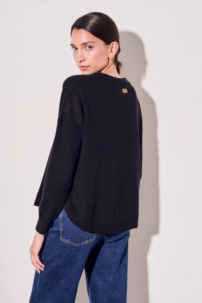 Sweater Algodón Elastano Negro